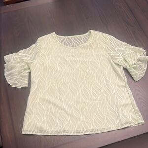 Mint Green Boxy Ruffled Blouse